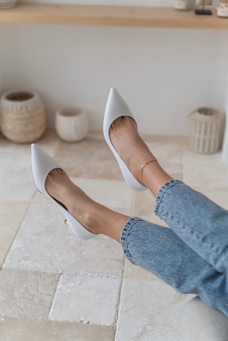 Diya Beyaz   Klasik   Topuklu Ayakkabı