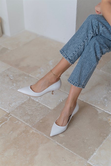 Diya Beyaz   Klasik   Topuklu Ayakkabı